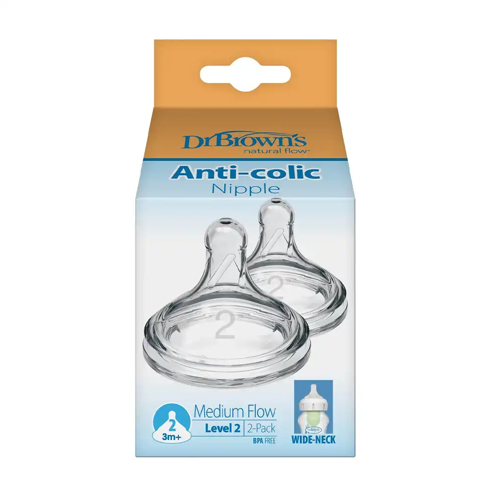 dr-browns-wide-nipple-3m-medium-flow-1 خرید سرشیشه پهن 3 ماه به بالا دکتر براون | Dr Brown's دو عددی