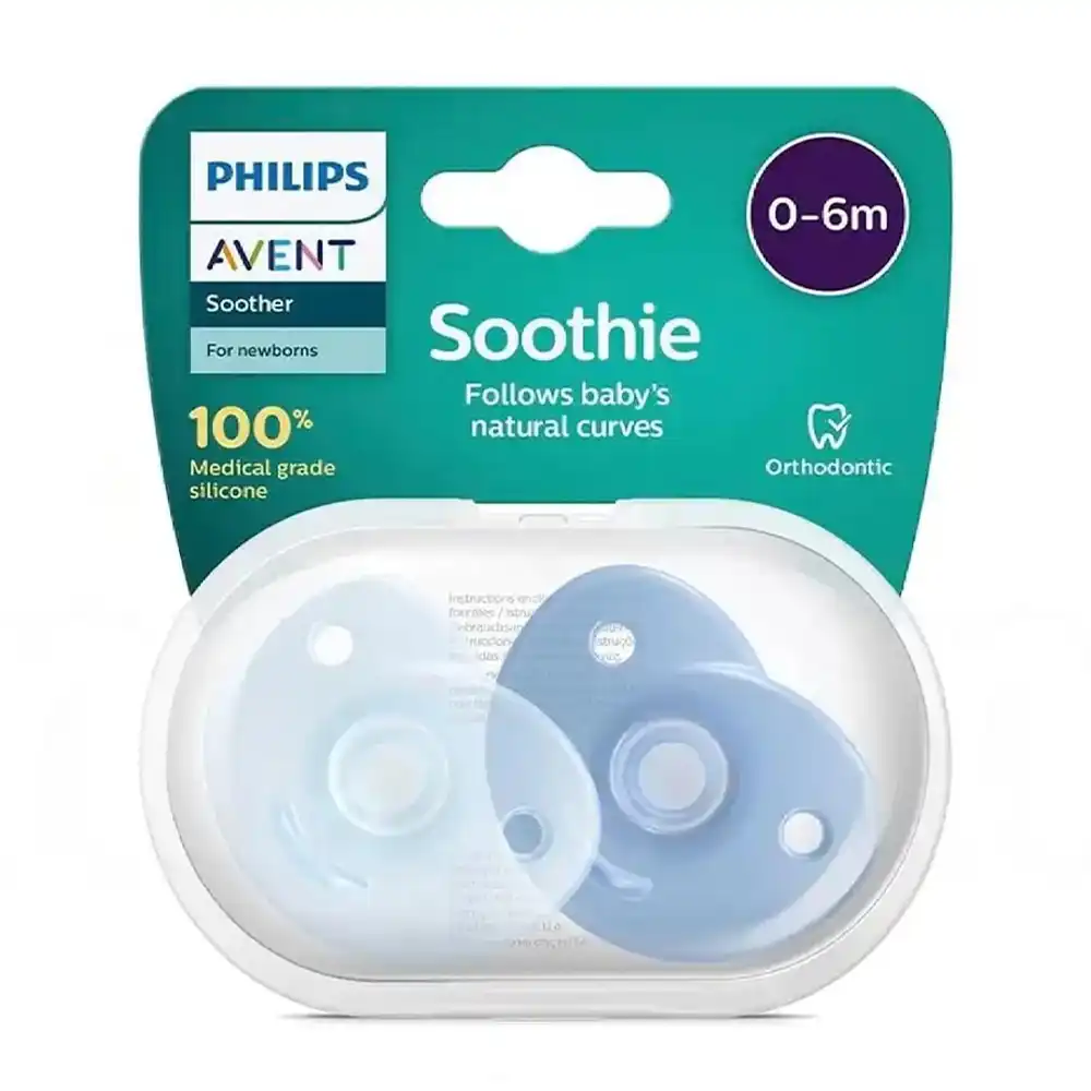 philips-avent-soothie-0-6-blue-1 پستانک دو عددی 0 تا 6 ماه فیلیپس اونت | Philips Avent مدل Soothie آبی