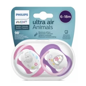 پستانک دو عددی 0 تا 6 ماه اونت Avent مدل Ultra Air Animals طرح D