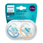 پستانک دو عددی 0 تا 6 ماه اونت | Avent مدل Ultra Air Happy طرح A