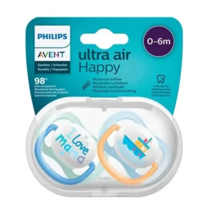 پستانک دو عددی 0 تا 6 ماه اونت | Avent مدل Ultra Air Happy طرح A