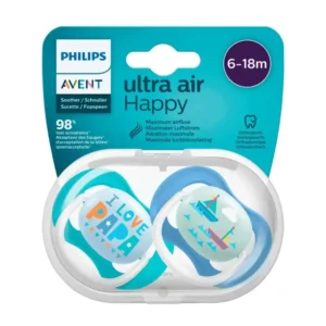 پستانک دو عددی 6 تا 18 ماه اونت | Avent مدل Ultra Air Happy طرح A