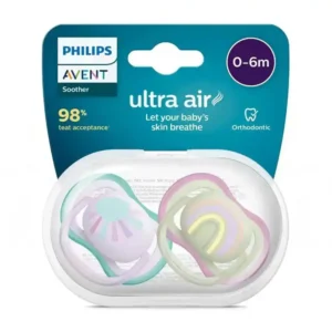 پستانک دو عددی 0 تا 6 ماه اونت AVENT مدل Ultra Air-1