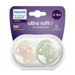 پستانک دو عددی 0 تا 6 ماه اونت | Avent مدل Ultra Soft طرح B